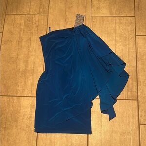 Le Chateau Royal Blue One-Shoulder Dress